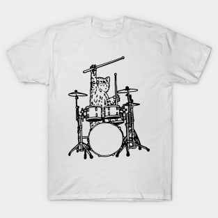 Cat Playing Drum T-Shirt